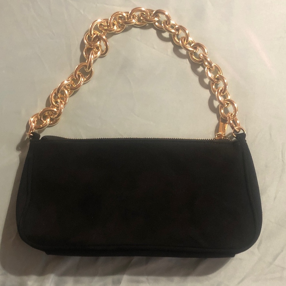 H&M Black Shoulder Bag with Gold Chain